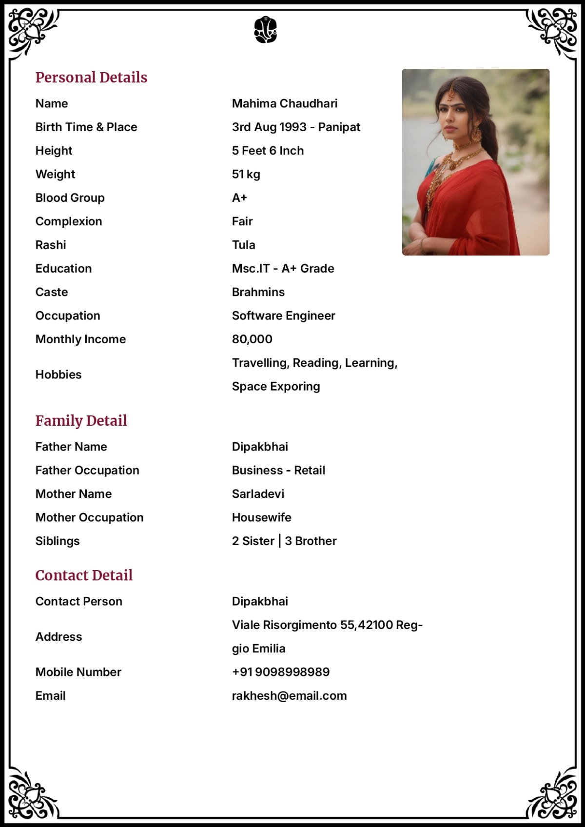 Crystal Clear || Biodata for Marriage